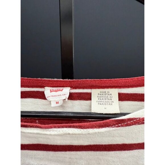Levi's Red and White Striped Long Sleeve Tee - Picture 3 of 5